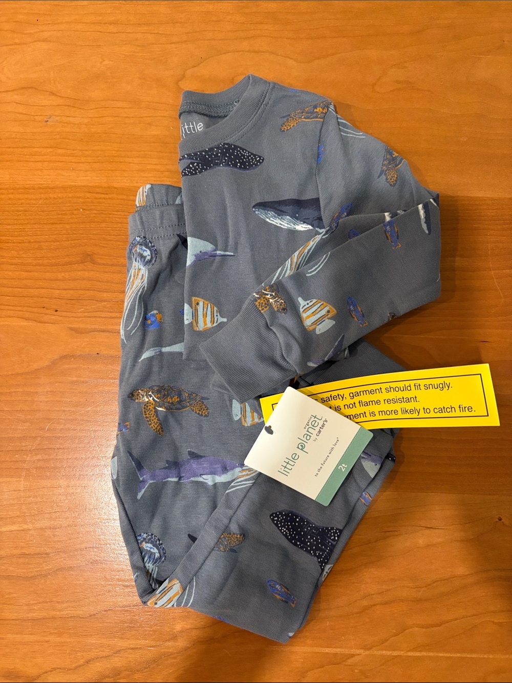 Little Planet Gray Ocean Life Kids Pajama Set